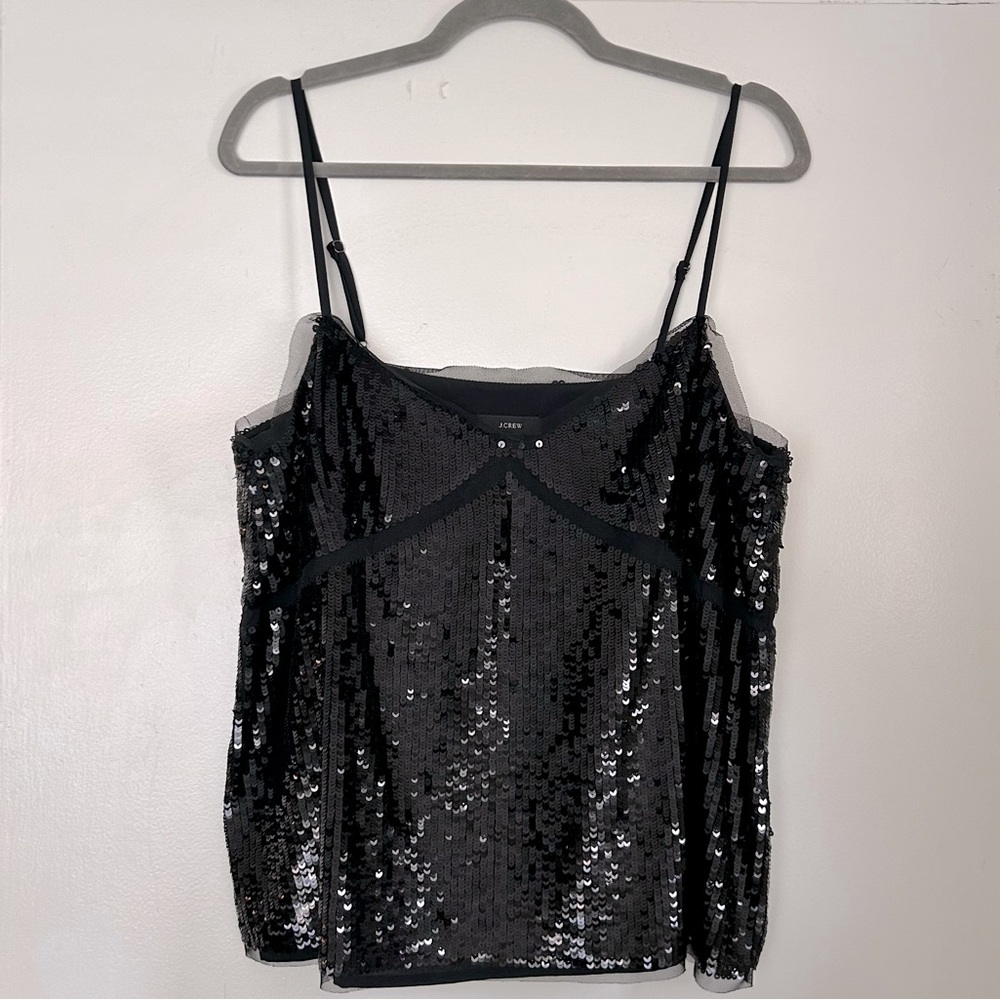 J. Crew Black Sequin Camisole